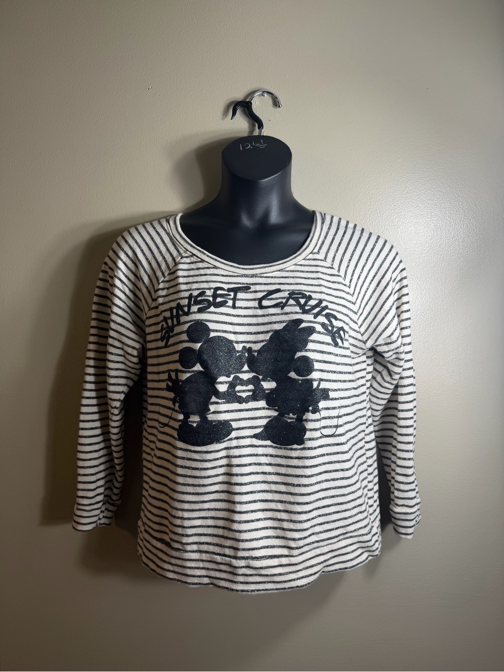 Disney Cruise Line Mickey Minnie Striped Terry Pullover XL